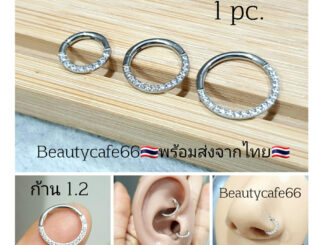 (1ข้าง) R5  จิวปีกหู Helix Tragus Rook ไร้รอยต่อ Seamless Earrings ใส่จมูกได้