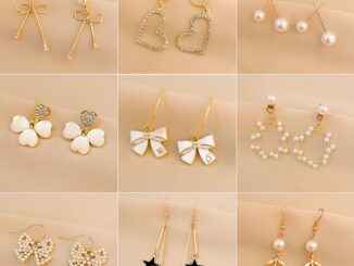 เครื่องประดับ ต่างหูน่ารัก สีทอง แฟชั่นสไตล์เกาหลี สําหรับผู้หญิง