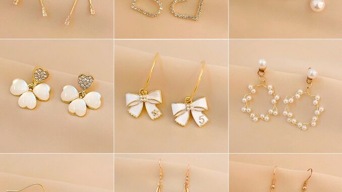 เครื่องประดับ ต่างหูน่ารัก สีทอง แฟชั่นสไตล์เกาหลี สําหรับผู้หญิง เครื่องประดับ ต่างหูน่ารัก สีทอง แฟชั่นสไตล์เกาหลี สําหรับผู้หญิง