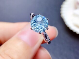Kuhong Sky Blue Topaz แหวนเงินสเตอร์ลิง 925 ประดับพลอยอัญมณี สีฟ้า สําหรับผู้หญิง งานแต่งงาน|แหวน
