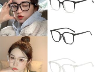 【COD Tangding】กรอบแว่นตา แบบใส ขนาดใหญ่ เบาพิเศษ เปลี่ยนสีได้ สําหรับผู้หญิง มีสีดํา สีขาว