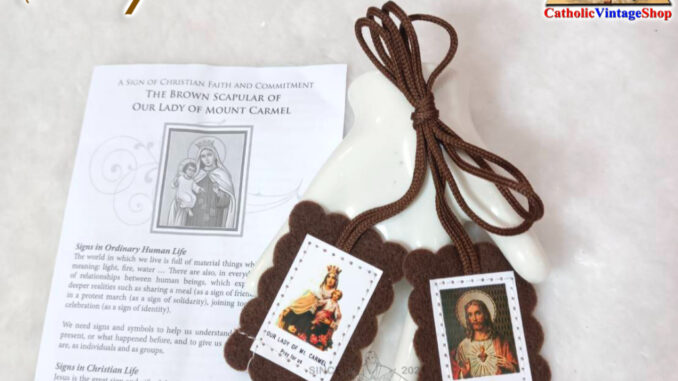 สายจำพวก Scapular แม่พระประจักษ์แห่งภูเขาคาร์แมล Our Lady of Mount Carmel Catholic คาทอลิก คริสต์ #OT0154