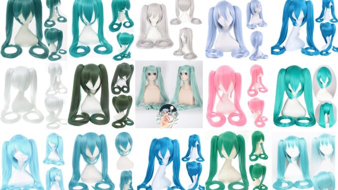 วิกผมยาว คอสเพลย์ Hatsune Miku ซากุระ สีสันสดใส สไตล์ญี่ปุ่น
