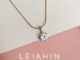 LEIAHIN สร้อยคอแฟชั่นเรียบง่ายสแตนเลส 18K สร้อยคอจี้เพชรสำหรับผู้หญิง ของขวัญวันเกิด เครื่องประดับออกแบบเกาหลี