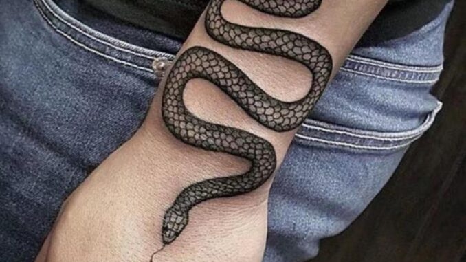 สติกเกอร์รอยสักชั่วคราว ลายงู กันน้ํา สําหรับผู้ชาย และผู้หญิง