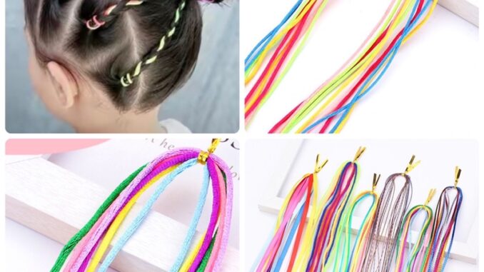 สายถักเปีย ถักเปียผม เชือกถักเปียผม  ราคาต่อ 1ซอง (1ซองมี 6-10เส้น แต่ละลายมีจำนวนไม่เท่ากัน คล