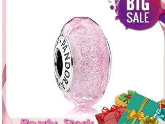 พร้อมส่ง PANDORA สร้อยข้อมือเงิน 925 ประดับกลิตเตอร์ สีชมพู สําหรับผู้หญิง