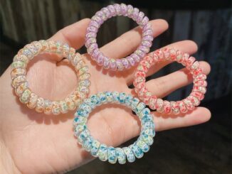 kingmallshop DEAQ431(ร้านไทย) ยางรัดผม ลายดอกไม้ สีแคนดี้ น่ารักมาก แฟชั่น สําหรับผู้หญิง