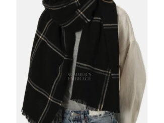 ผ้าพันคอ ผ้าคลุม ขนนุ่ม ห่มอุ่น Nordic Black