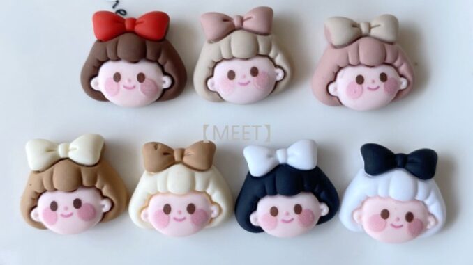 【MEET】1 ชิ้น/ถุง หญิงสาวน่ารัก อุปกรณ์ DIY เรซิ่น การ์ตูนน่ารัก แพคเกจวัสดุกาวครีม 3Dสามมิติสต DIYวัสดุทำมือ อุปกรณ์เสริม เคสโทรศัพท์