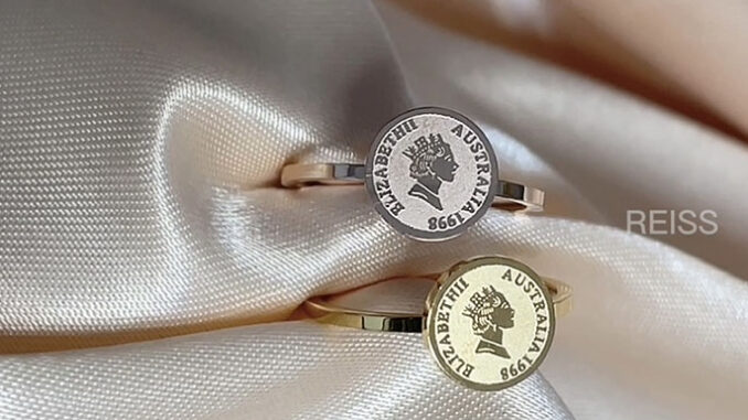Queen Elizabeth แหวนไทเทเนียม สเตนเลส 18k ทรงกลม ไม่จางหาย สไตล์เกาหลีวินเทจ สําหรับผู้หญิง