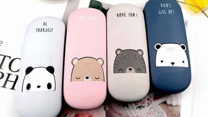กล่องสำหรับใส่แว่น  1แถม1  กล่องใส่แว่นตาลายการ์ตูน เซตน้องหมี