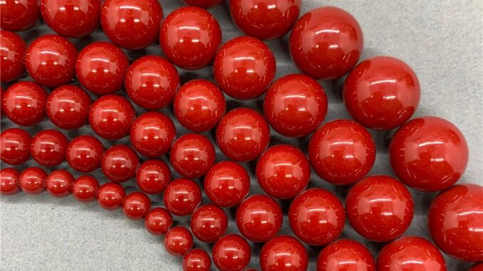 ลูกปัดหินอัญมณี สีแดงธรรมชาติ 6-12 มม. สําหรับทําเครื่องประดับ สร้อยข้อมือ Diy