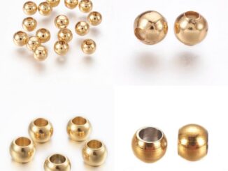 ลูกปัดสแตนเลส ชุปทอง (14k) มีขนาดมากกว่านั้น  (2-20 เม็ด). (พร้อมส่ง)