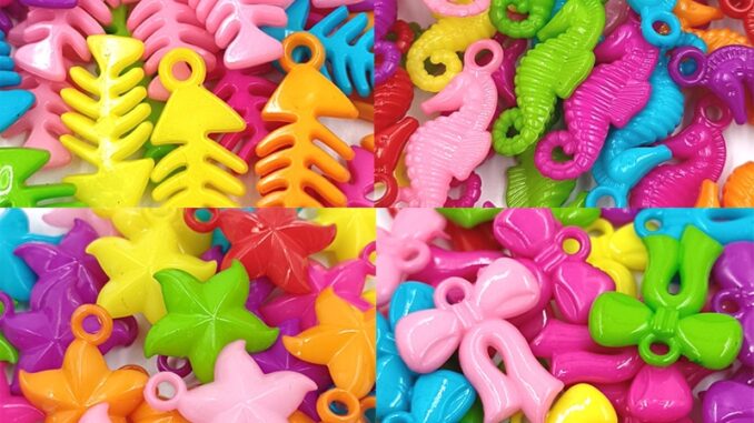 จี้อะคริลิค รูปชีวิตทะเล DIY 8 สี 10 ชิ้น