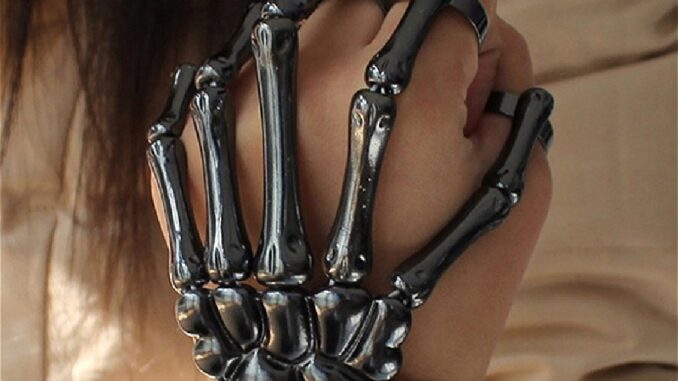 [INTH] สร้อยข้อมือ กําไลข้อมือ ลายกะโหลก โครงกระดูก ปรับได้ เครื่องประดับ สไตล์โกธิคพังก์
