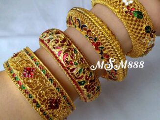 กำไลเครื่องประดับชุดไทย กำไลชุดไทยสีทองลงยา (ราคาต่อ 1 วง )