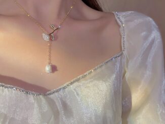 สร้อยคอโซ่ จี้รูปดอกกุหลาบ สีขาว ประดับพู่ สไตล์ฝรั่งเศส เครื่องประดับแฟชั่น