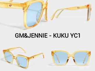 Gm & JENNIE JENTLE HOME Series - KUKU YC1 แว่นกันแดด ทรงสี่เหลี่ยม สีเหลืองอะซิเตท