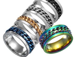 [Exquisite Jewelry House] แหวนสเตนเลส หมุนได้ สําหรับผู้ชาย