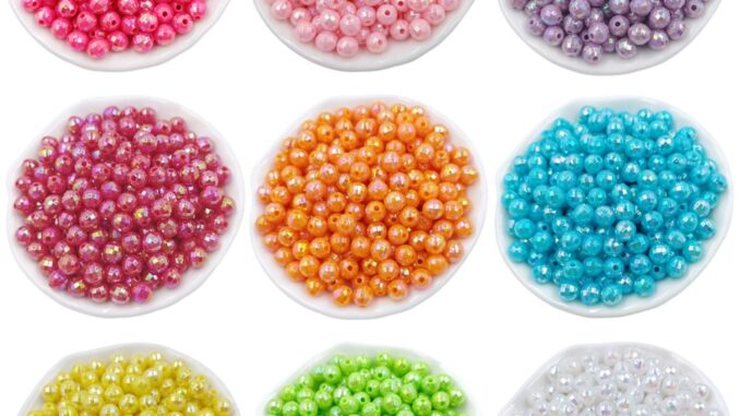 ลูกปัดอะคริลิค AB หลายหน้า 6 มม. สีสดใส สําหรับทําสร้อยคอ สร้อยข้อมือ 50 ชิ้น