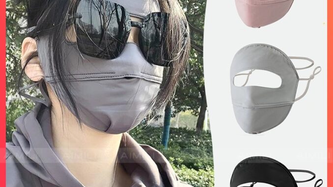 【มาใหม่】หน้ากากผ้าเรยอน ป้องกันแสงแดด UPF50+ 2 ชั้น ป้องกันรังสียูวี 99% พร้อมปุ่มปรับขนาด และสายคล้อง สําหรับผู้ชาย และผู้หญิง