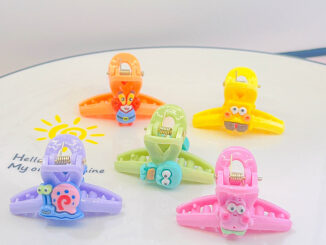 COD-ในไทย กิ๊บหนีบผม น่ารักSpongebobสีแคนดี้ลายการ์ตูนหน้าม้าจับคลิปสไตล์เกาหลีนักเรียนสำหรับผู้หญิง-