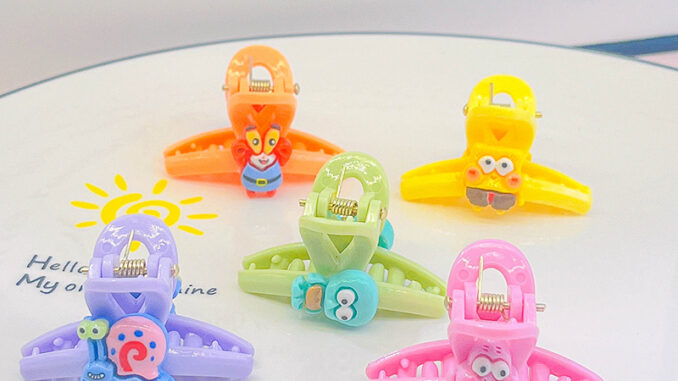 COD-ในไทย กิ๊บหนีบผม น่ารักSpongebobสีแคนดี้ลายการ์ตูนหน้าม้าจับคลิปสไตล์เกาหลีนักเรียนสำหรับผู้หญิง-