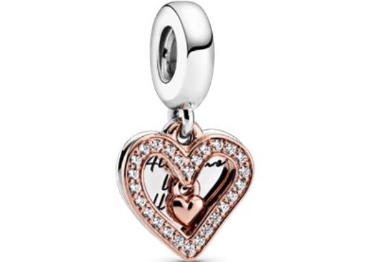[พร้อมส่ง สินค้าแท้  ] Pandora Sparkling Freehand Heart Dangle Charm