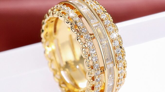 เครื่องประดับ แหวนแฟชั่น ฝังเพทาย ลายดอกไม้ สวยงาม สําหรับผู้หญิง