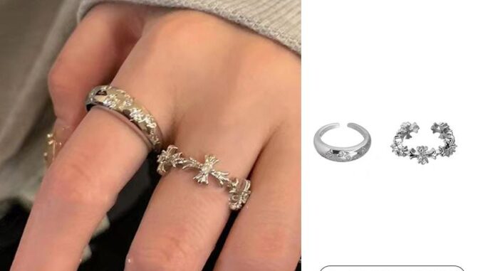 ✨✨ 1 ชิ้น เซต ชุดแหวนแฟชั่น ไม้กางเขน คริสตัล ปรับได้ เปิด แหวนเงิน สําหรับเครื่องประดับผู้หญิง【XINYIA】