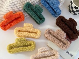Wool Clip กิ๊บหนีบผมผ้าวูลขนฟู ขนาดใหญ่ 14cm. เก็บผมได้เยอะ หนีบแน่น ใหญ่สะใจ กิ๊บติดผม กิ๊บผม กิ๊บเกาหลี