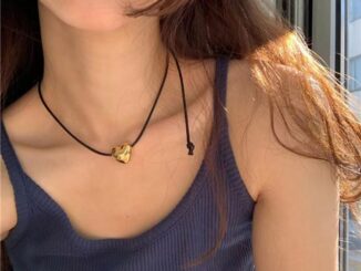 Arin สร้อยคอโชคเกอร์ จี้หัวใจ สีดํา เรียบง่าย เครื่องประดับแฟชั่น