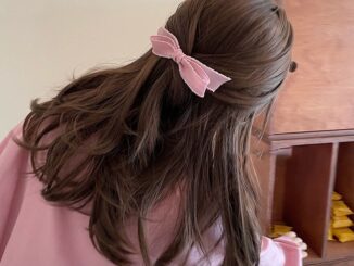 66578 กิ๊บติดผม ประดับโบว์ สไตล์ฝรั่งเศส เรียบง่าย