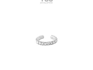 NooYoo ต่างหูสำหรับผิวแพ้ง่าย Crystal Ear Cuff Surgical Steel