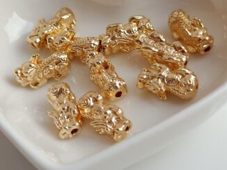 ลูกปัดทองคํา 14k 15 มม. อุปกรณ์เสริม สําหรับสร้อยข้อมือ DIY
