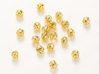 St. kunkka 20 ชิ้น 4-6 มม. ลูกกลวงทองคำแท้รักษาสี 18K สำหรับทำเครื่องประดับ DIY เหมาะสำหรับสร้อยข้อมือและสร้อยคอ