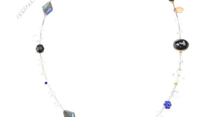 ✿ Flower Necklace for Women Gifts Crystal Gravel Beaded Choker Chain Statement Necklace Cute Choker Jewelry