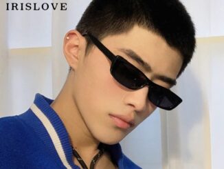 Irislove แว่นกันแดด กรอบแคบ แคบ ตาแมว สีดํา สไตล์วินเทจ สําหรับผู้ชาย เด็กผู้ชาย เลนส์ป้องกันรังสียูวี บุคลิกภาพ มีสไตล์ ขับขี่ขนาดเล็ก แว่นตากันแดด
