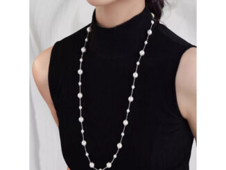 ใหม่ สร้อยคอโซ่ยาว ประดับลูกปัดไข่มุกจําลอง ขนาดเล็ก เรียบง่าย สําหรับผู้หญิง 2023