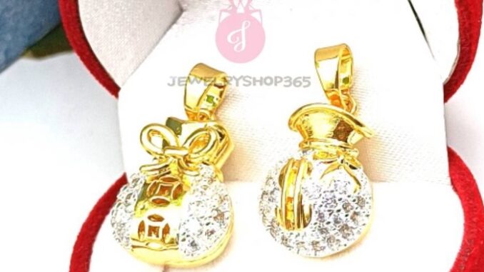 jewelryshop365 K386 จี้ถุงเงิน ทอง จี้ เล็กๆ