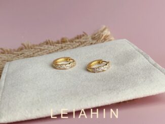 LEIAHIN ต่างหูชุบทอง 18k ประดับเพทาย เครื่องประดับแฟชั่น สไตล์เกาหลี มินิมอล สําหรับผู้หญิง