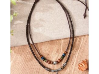 พร้อมส่ง สร้อยถักสไตล์โบฮีเมียน จี้ใบไม้