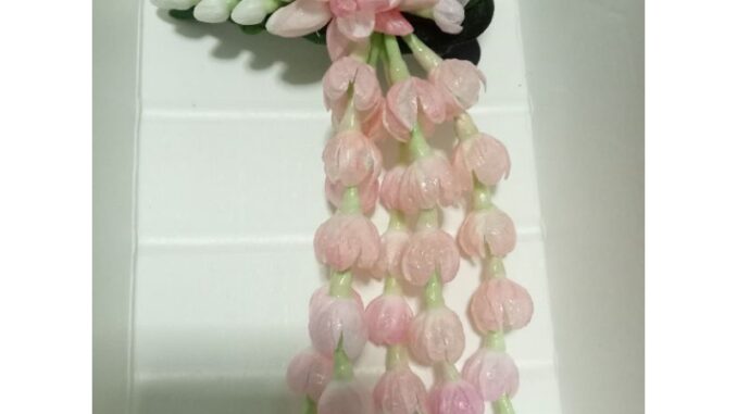 เครื่องประดับผมมะลิทิชชู่สีชมพู1ชิ้น