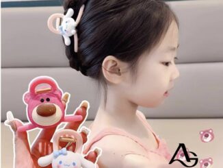 A HELLO GIRL กิ๊บติดผม รูปหางม้า หมีสตรอเบอร์รี่น่ารัก อเนกประสงค์ สําหรับเด็ก