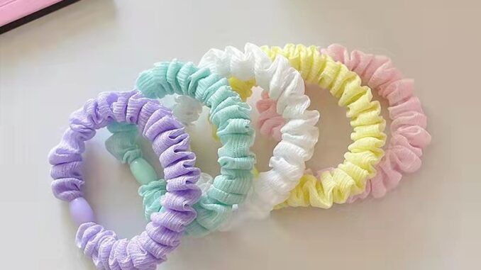 COD ลูกอมสีจีบผมเชือกร้อยผมน่ารัก Sen ผูกยางรัด-det
