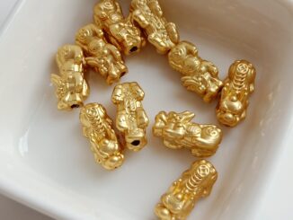 ลูกปัดทองคํา 18k ทรงหลวม อุปกรณ์เสริม สําหรับทําสร้อยข้อมือ DIY
