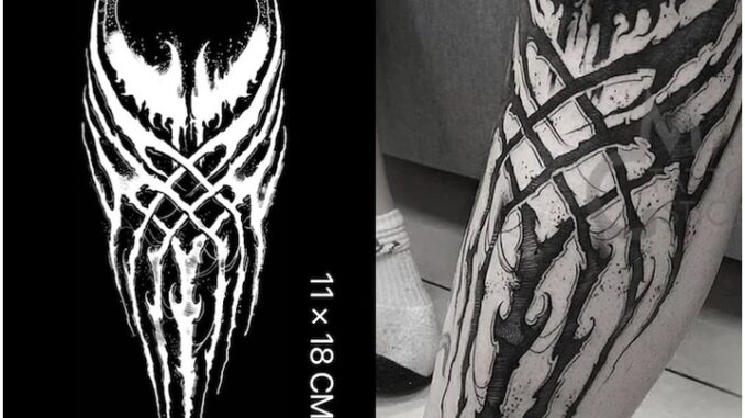 【Mars Tattoo】ใหม่ สติกเกอร์รอยสักชั่วคราว กึ่งถาวร 2 สัปดาห์ ติดทนนาน D192