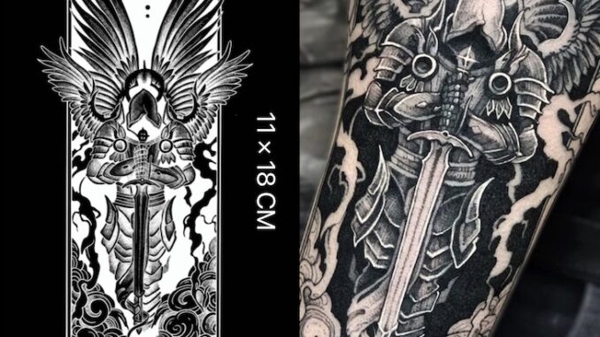 【Mars Tattoo】ใหม่ สติกเกอร์รอยสักชั่วคราว กึ่งถาวร 2 สัปดาห์ ติดทนนาน D198