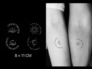 【Mars Tattoo】ใหม่ สติกเกอร์รอยสักชั่วคราว กึ่งถาวร ลายดวงจันทร์ ดวงอาทิตย์ ดวงอาทิตย์ปลอม ติดทนนาน 2 สัปดาห์ X041